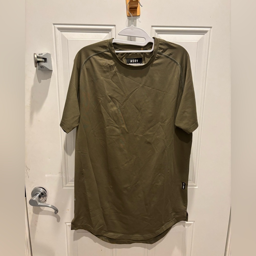 ASRV Shirt Mens Medium Green Short Sleeve